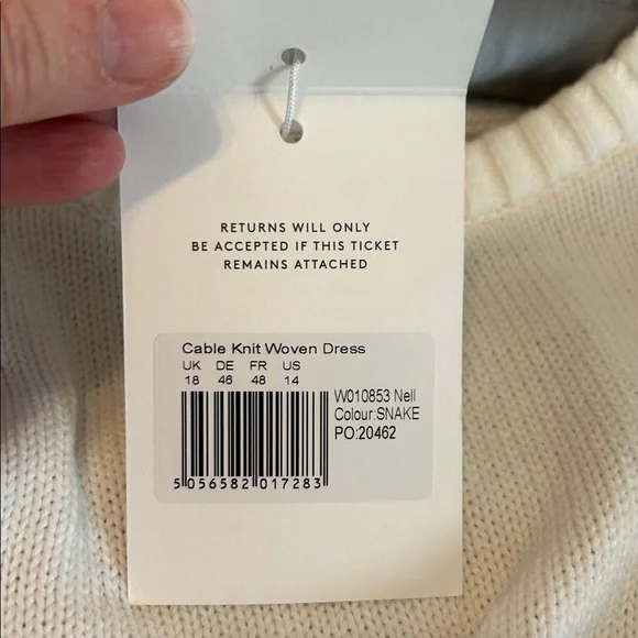 NWT Seraphine Nell Cable Knit Woven Maternity / Nursing Dress. Size 14 - Picture 8 of 12